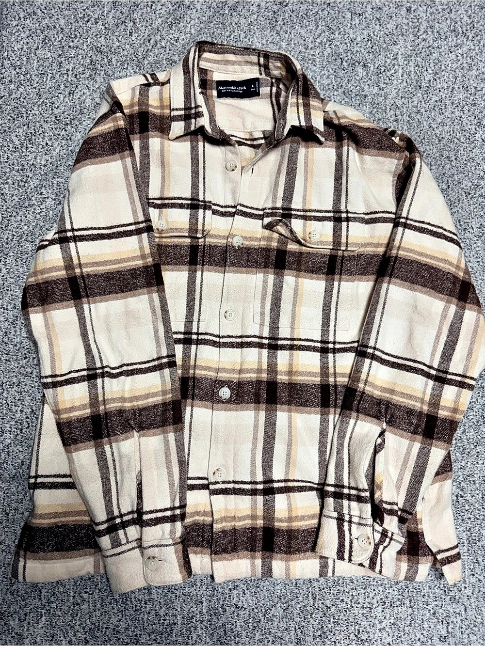Abercrombie & Fitch Vintage-Inspired 100% Cotton Flannel Shirt Cotton Flannel